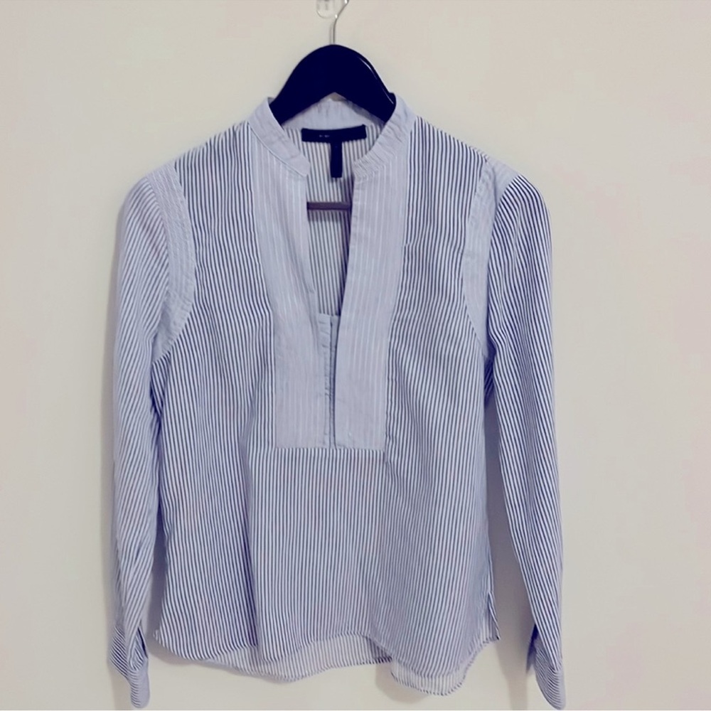 Striped Blue and White Blouse / tunic top